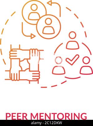 Peer mentoring concept icon Stock Vector