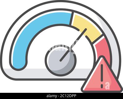 Speed limit RGB color icon Stock Vector