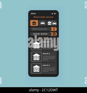 Reservation service smartphone interface vector template Stock Vector