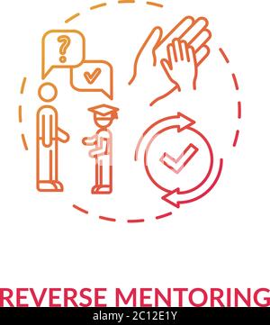 Reverse mentoring concept icon Stock Vector