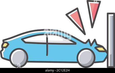 Crash test RGB color icon Stock Vector