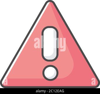 Attention red RGB color icon Stock Vector