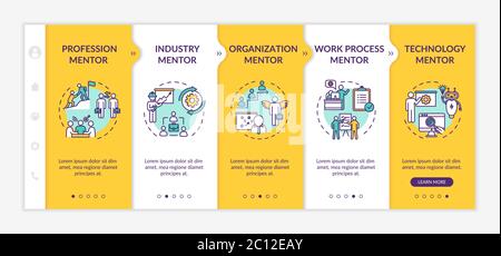 Different mentors onboarding vector template Stock Vector