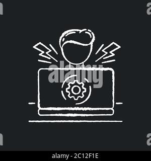Stress testing chalk white icon on black background Stock Vector