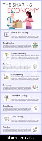 Sharing economy vector infographic template Stock Vector