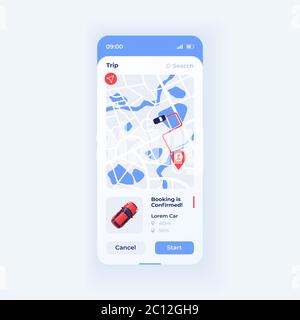 Urban trip smartphone interface vector template Stock Vector