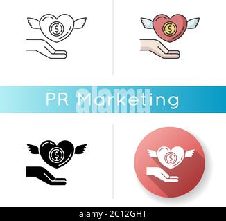 Participation in charity icon Stock Vector