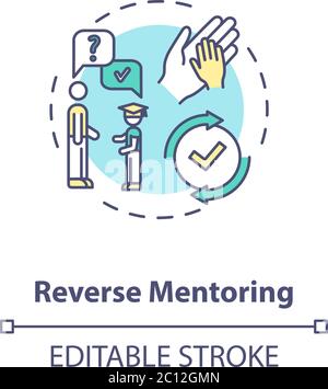 Reverse mentoring concept icon Stock Vector