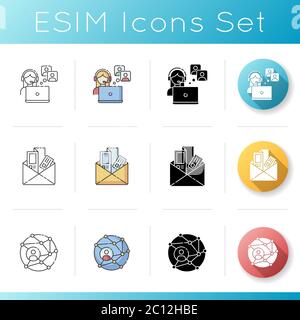 Networking icons set Stock Vector