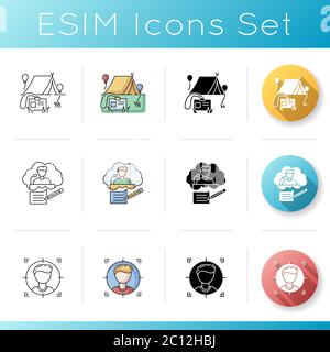 Corporate event planning icons set Stock Vector