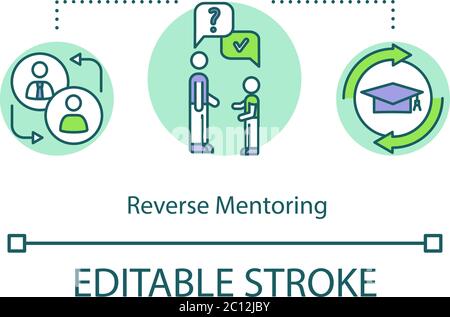 Reverse mentoring concept icon Stock Vector