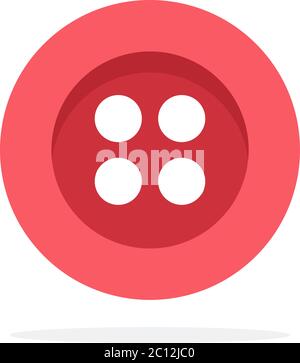 Red button with four holes vector flat isolated Stock Vector