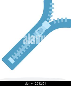 Clothes zipper vector icon flat isolated Stock Vector