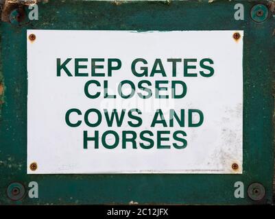 Keep Gates Closed sign, United Kingdom Stock Photo