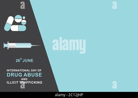 Vector Illustration of International Day against DRUG ABUSE and trafficking observed on 26th JUNE Stock Vector