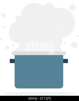 Cloud of smoke from the pan flat isolated Stock Vector