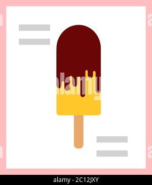 Ice cream with chocolate drips vector icon flat isolated illustration Stock Vector