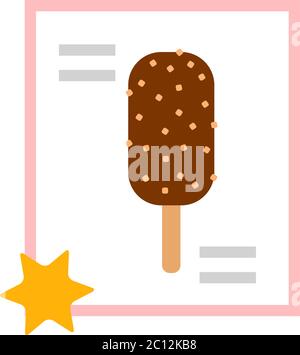 Nuts Ice cream in a chocolate icing vector icon flat isolated illustration Stock Vector