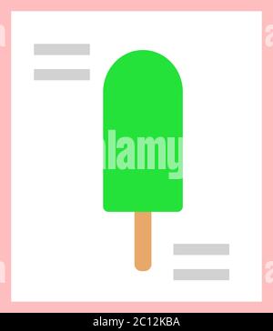 Kiwi flavored fruit ice vector icon flat isolated illustration Stock Vector