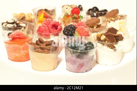 delicious ice cream in small glasses of all tastes Stock Photo