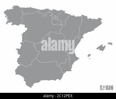 Spain regions map Stock Vector