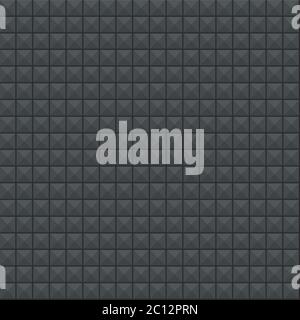 Gray mosaic of tiles, brick, square size, wall texture Musician flat vector pattern isolated. Stock Vector