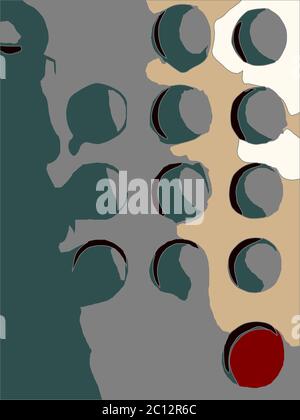 abstract art background filled with circular and linear forms Stock Photo