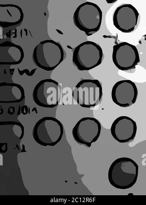 abstract art background filled with circular and linear forms Stock Photo