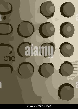 abstract art background filled with circular and linear forms Stock Photo