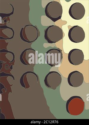 abstract art background filled with circular and linear forms Stock Photo