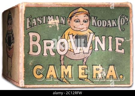 Eastman Kodak Brownie camera box, the series introduced in 1900 Stock Photo