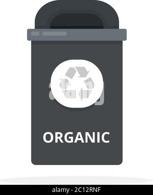 Organic waste can flat isolated Stock Vector