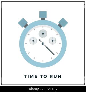 Concept illustration of time to run, time management vector icon flat isolated Stock Vector