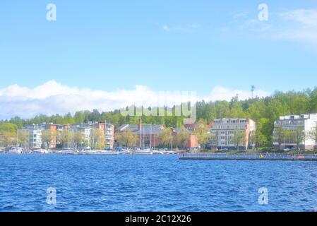 View of Lappeenranta city and Saimaa lake. Stock Photo