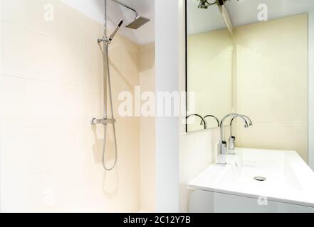 Italian shower in a modern bathroom Stock Photo