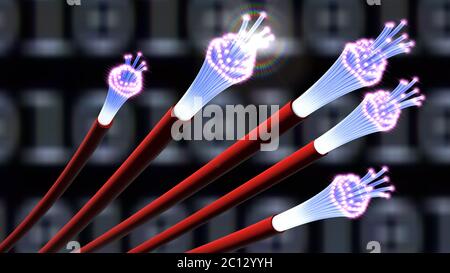 fiber optic cables. 3d illustration Stock Photo - Alamy