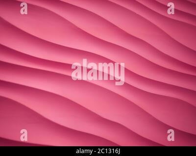 pink waved pattern close up. abstract textured pink painted backgroung. Stock Photo