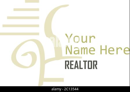 A linear drawing of a comfortable chair beside a window with blinds.   This could be used for a individual realtor, a realty company or a building con Stock Vector