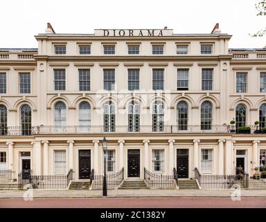 The exterior of the Diorama building, an example of Regency architecture in Regent's Park, London. Stock Photo