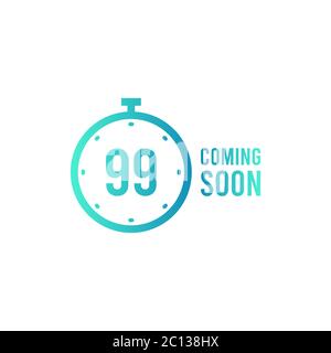 Coming soon sign icon. Promotion announcement symbol. Flat icon on white background. Vector Stock Vector