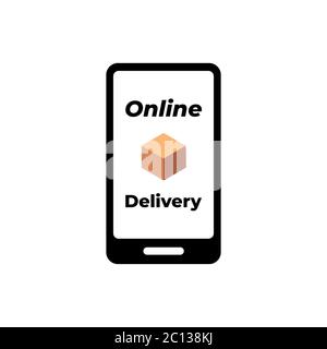 Notification on mobile phone vector illustration, concept of new online order message on smartphone, ecommerce sale push notification isolated on whit Stock Vector
