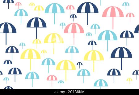 Seamless pattern design with beach umbrellas Stock Vector