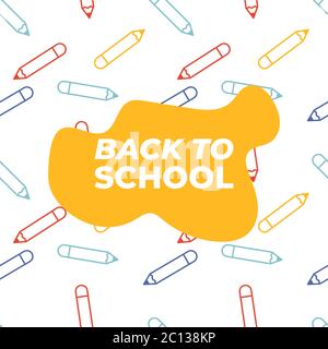 Funny seamless pattern with pencils. Back to school background. Stock Vector