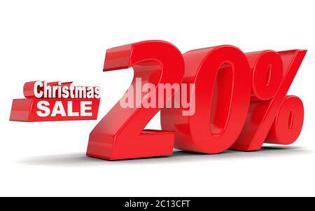 Christmas sale. Discount 20 percent off Stock Photo