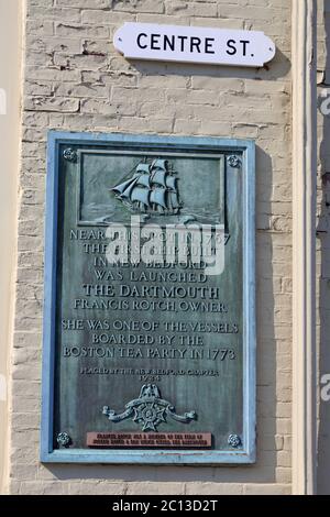 History plaque, Centre Street, New Bedford, Massachusetts, USA Stock Photo