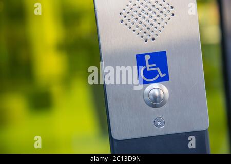 Call button for the disabled personnes Stock Photo