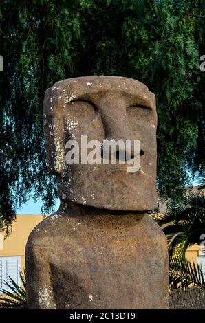 Moai standing from Easter Island Stock Photo