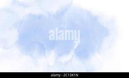 Abstract light blue watercolor hand-painted for background. Stain artistic vector used as being an element in the decorative design of background,  he Stock Vector
