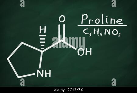 Structural model of Proline Stock Photo