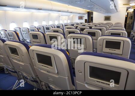 Airbus A380 airplane inside Stock Photo - Alamy